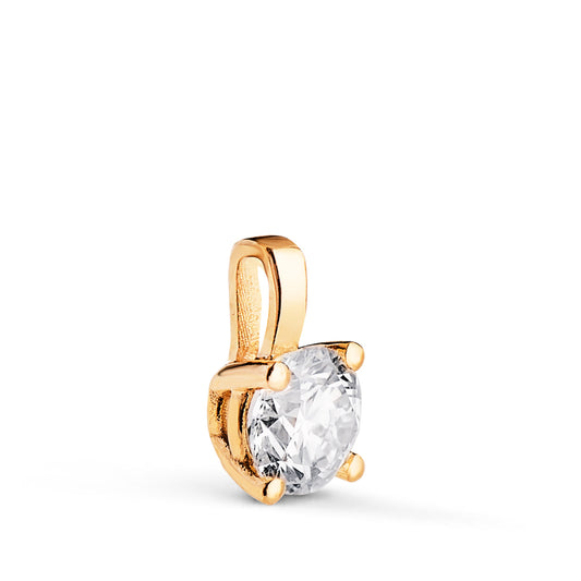 18K COLGANTE ORO AMARILLO DIAMANTE LABORATORIO TALLA BRILLANTE 5MM 0,500 QTES. G-VS1. MEDIDA: 9X5 MM