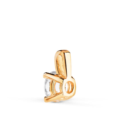 18K COLGANTE ORO AMARILLO DIAMANTE LABORATORIO TALLA BRILLANTE 5MM 0,500 QTES. G-VS1. MEDIDA: 9X5 MM