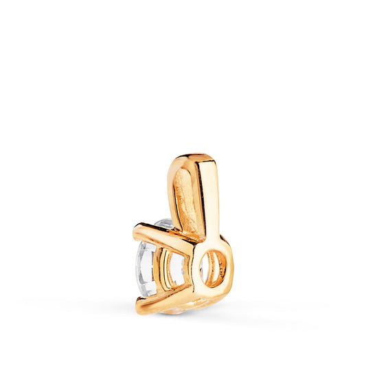 18K COLGANTE ORO AMARILLO DIAMANTE LABORATORIO TALLA BRILLANTE 5MM 0,500 QTES. G-VS1. MEDIDA: 9X5 MM