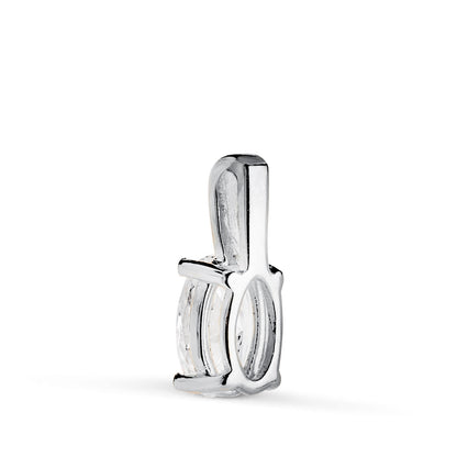 18K COLGANTE ORO BLANCO DIAMANTE LABORATORIO TALLA OVAL 6 X 4MM 0,426 QTES. G-VS1. MEDIDA: 10X4 MM