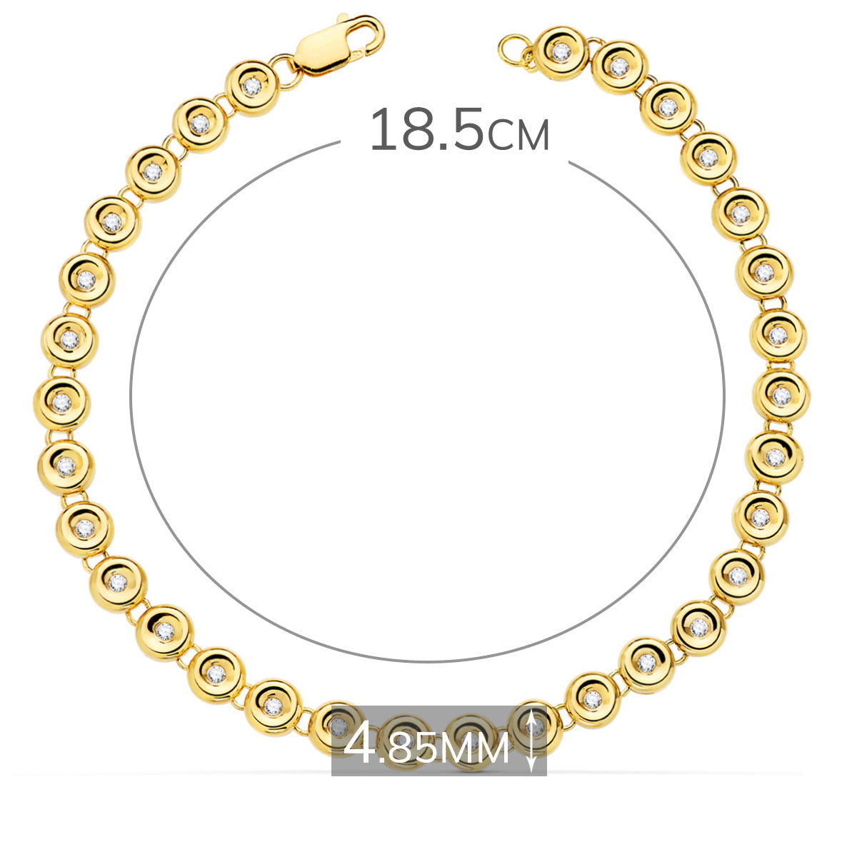 18K PULSERA RIVIERE ORO AMARILLO 31 DIAMANTES LABORATORIO 0,434 QTS. VS2-G. ANCHO: 4,85 MM. LARGO: 19 CM