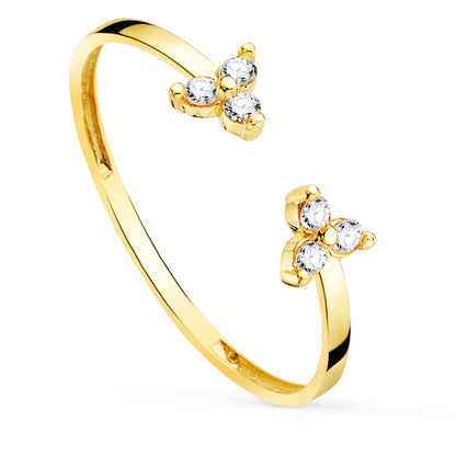 18K SORTIJA ORO AMARILLO DIAMANTES 0.09 QTS. CUERPO 1.10 MM