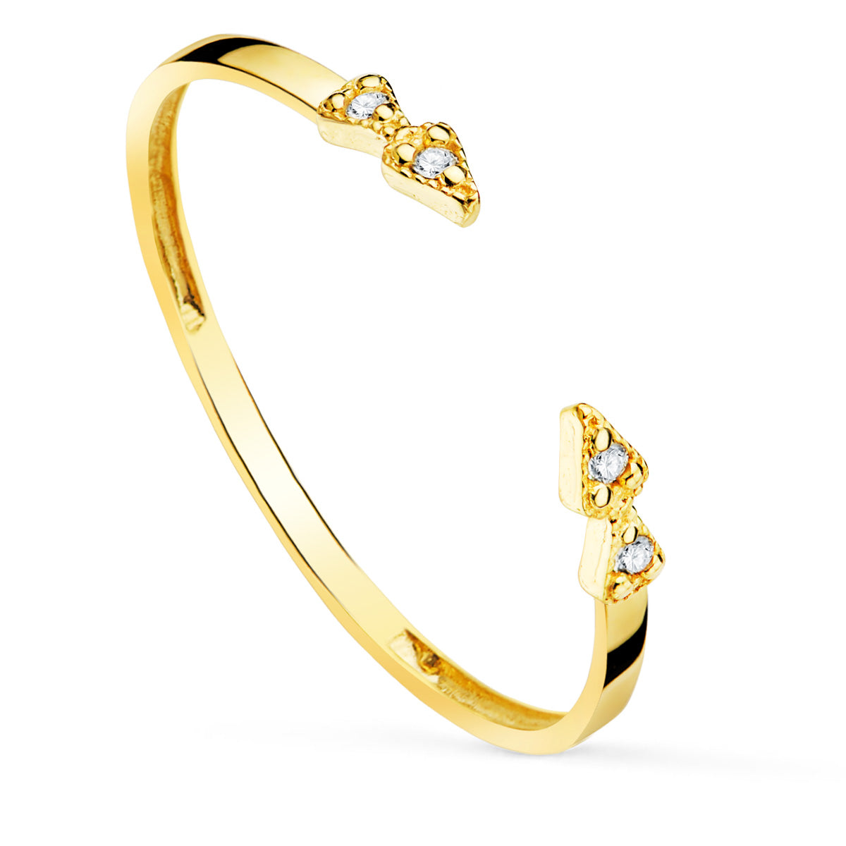 18K SORTIJA ORO AMARILLO DIAMANTES 0.032 QTS. CUERPO 1.10 MM