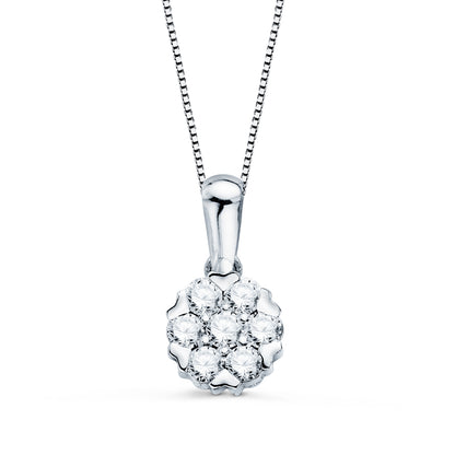 18K COLLAR ORO BLANCO 7 MM DIAMANTES LABORATORIO 0,300 QTS G-VS2 CADENA 42-3CM
