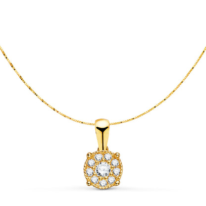 18K COLGANTE ORO AMARILLO CON DIAMANTES LABORATORIO 0,182 QTS - VS2 G. MED: 6.5MM. CADENA 42-3CM