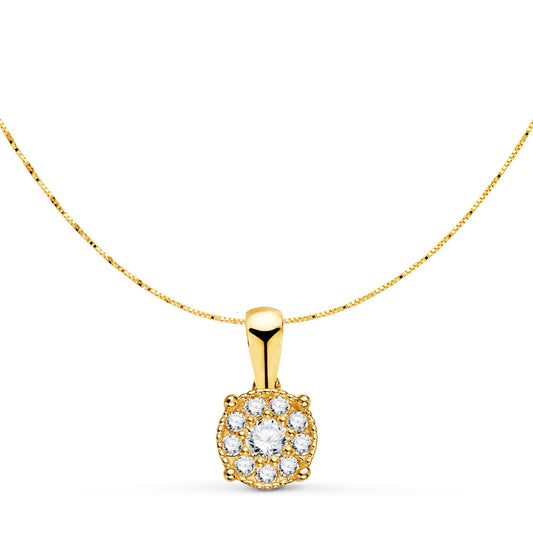 18K COLGANTE ORO AMARILLO CON DIAMANTES LABORATORIO 0,182 QTS - VS2 G. MED: 6.5MM. CADENA 42-3CM