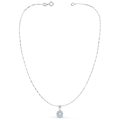 18K COLLAR ORO BLANCO DIAMANTES LABORATORIO 6.5 MM0,182 QTS CADENA 42-3 CM VS2-G