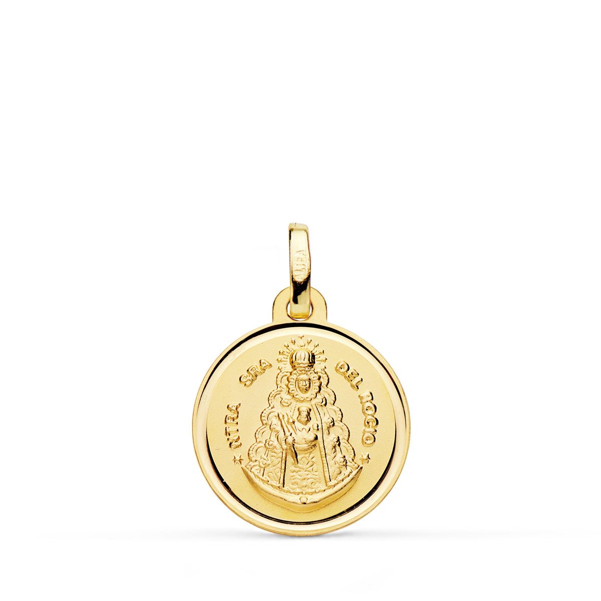 18K MEDALLA ORO AMARILLO VIRGEN DEL ROCIO BISEL 16 MM
