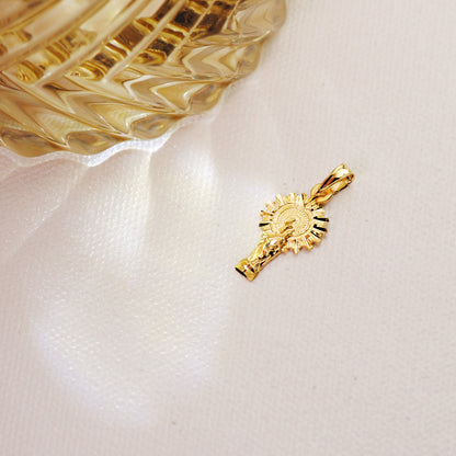 18K MEDALLA ORO AMARILLO VIRGEN DEL PILAR SILUETA 21X11 MM