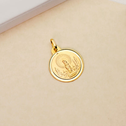 18K MEDALLA ORO AMARILLO VIRGEN DEL PILAR BISEL 20 MM
