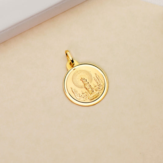 18K MEDALLA ORO AMARILLO VIRGEN DEL PILAR BISEL 20 MM