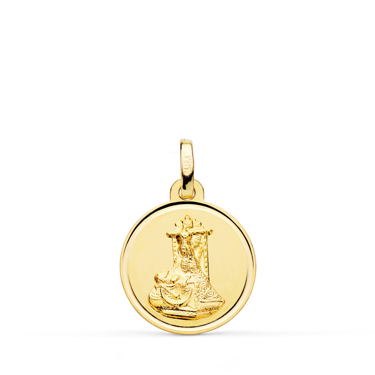 18K MEDALLA ORO AMARILLO VIRGEN DE LAS ANGUSTIAS BISEL 16 MM