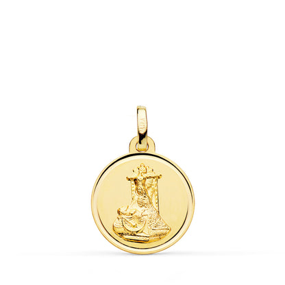 18K MEDALLA ORO AMARILLO VIRGEN DE LAS ANGUSTIAS BISEL 16 MM