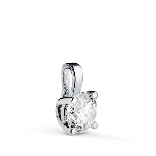 18K COLGANTE ORO BLANCO DIAMANTE LABORATORIO TALLA BRILLANTE 5MM 0,500 QTES. G-VS1. MEDIDA: 9X5 MM