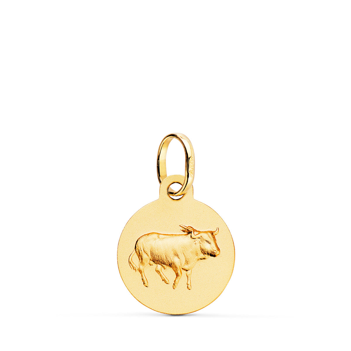 18K MEDALLA ORO AMARILLO HOROSCOPO ORO AMARILLO ORO AMARILLO TAURO MATIZADA 13 MM