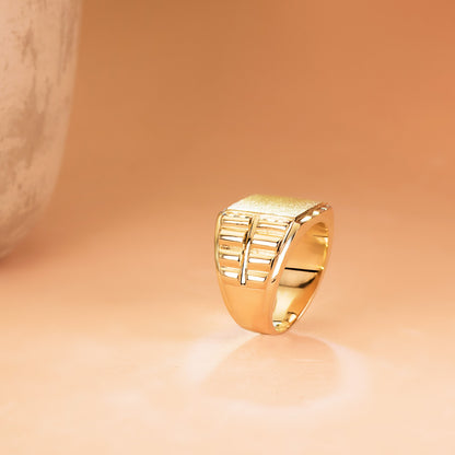 18K SELLO ORO AMARILLO CABALLERO CUADRADO TIPO ROLEX. ZONA GRABADO: 14X14 MM