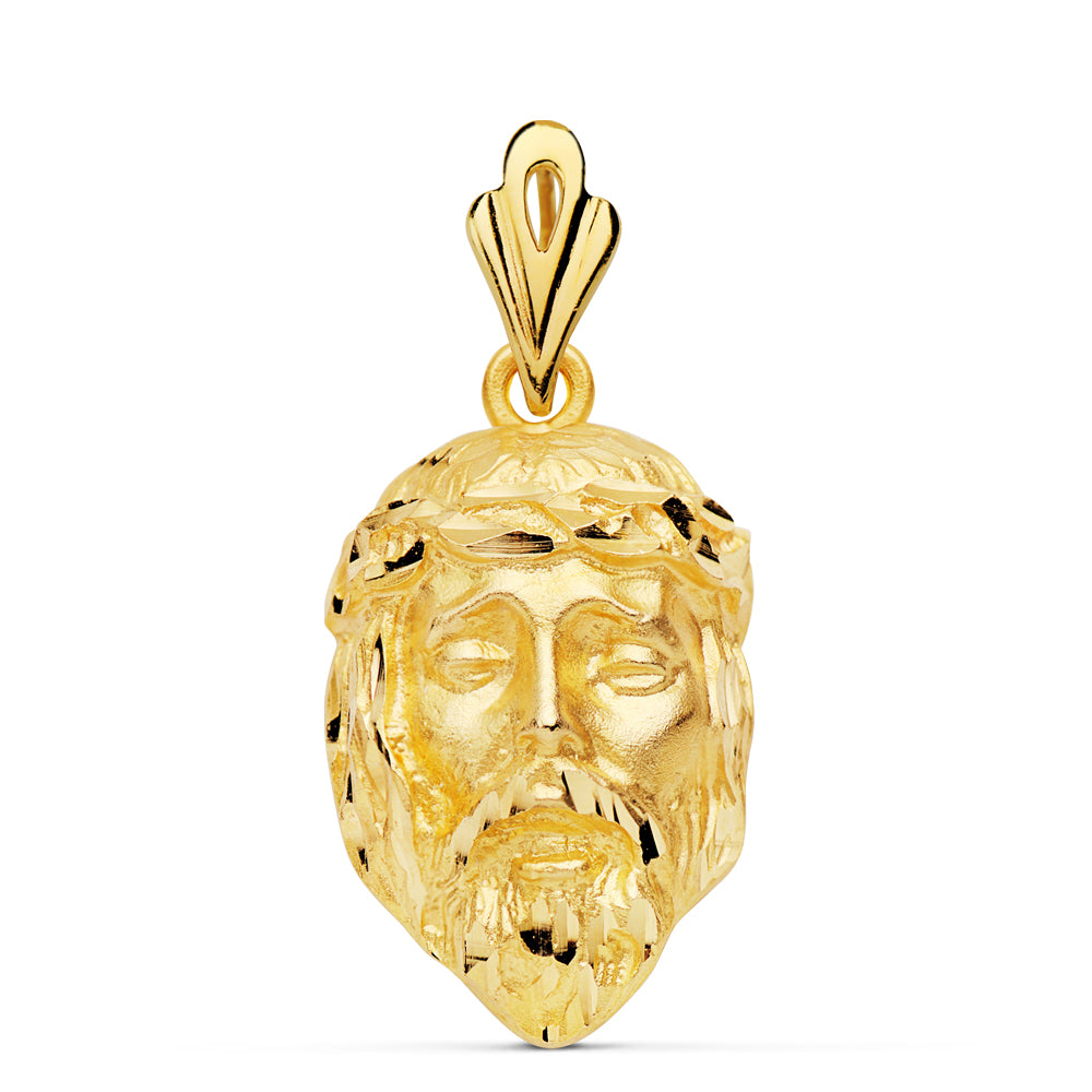 18K COLGANTE ORO AMARILLO CABEZA DE CRISTO 25X17 MM