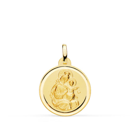 18K MEDALLA ORO AMARILLO VIRGEN MARIA DEL CARMEN BISEL 18 MM