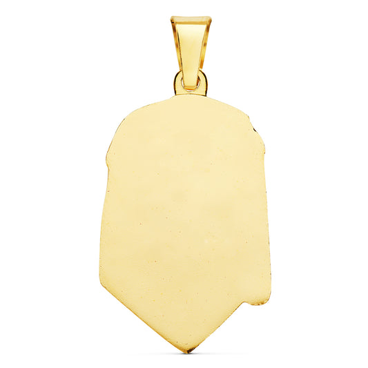 18K COLGANTE ORO AMARILLO CABEZA DE CRISTO DE LAGRIMA 28X17 MM