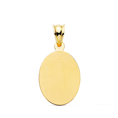 18K MEDALLA ORO AMARILLO VIRGEN GUADALUPE OVAL EN BRILLO. 21 X 15 MM