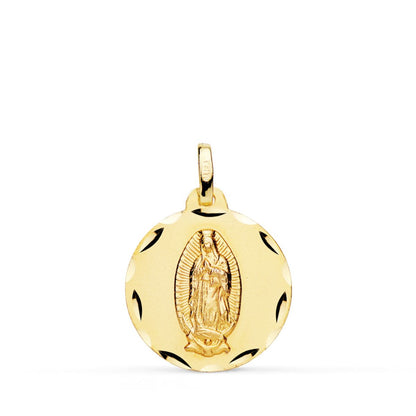 18K MEDALLA ORO AMARILLO VIRGEN DE GUADALUPE TALLADA 18 MM