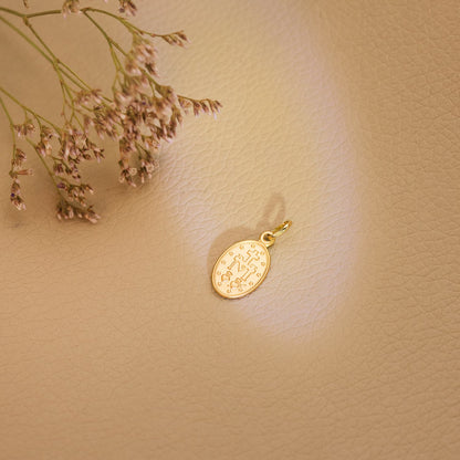 18K MEDALLA ORO AMARILLO VIRGEN MILAGROSA OVAL 17 X 10 MM