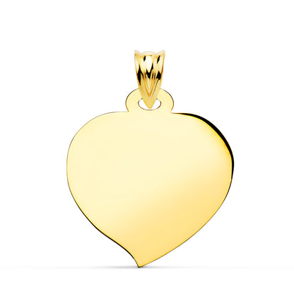 18K PLACA CHAPA ORO AMARILLO CORAZON BRILLO 26X23 MM C. AMOR