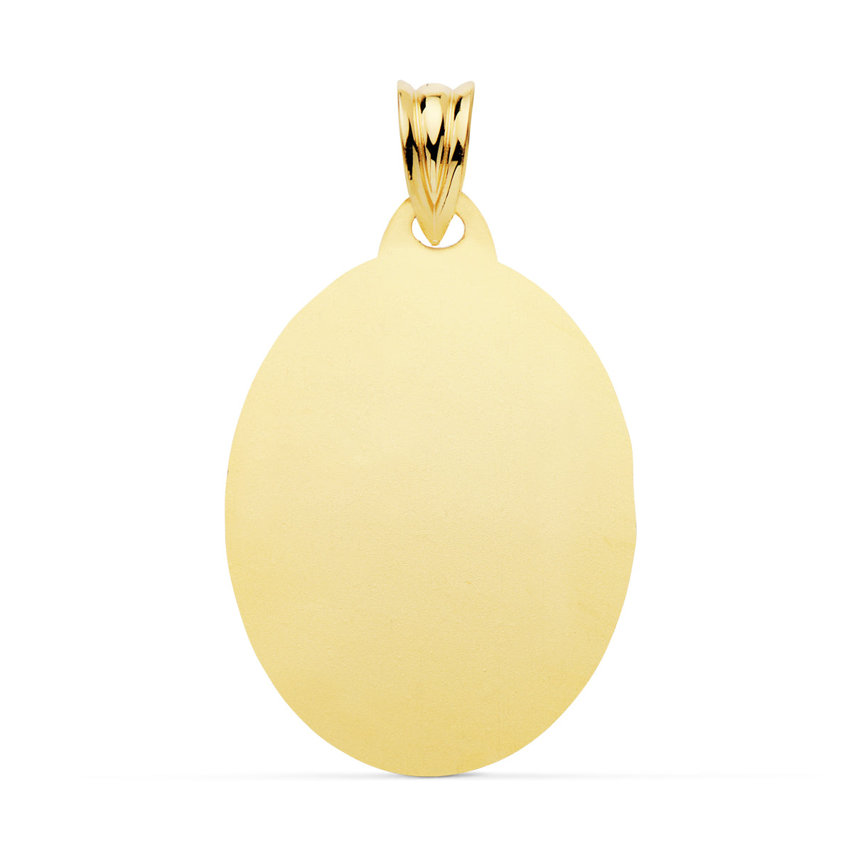9K PLACA CHAPA OVAL ORO AMARILLO BRILLO 26X20 MM