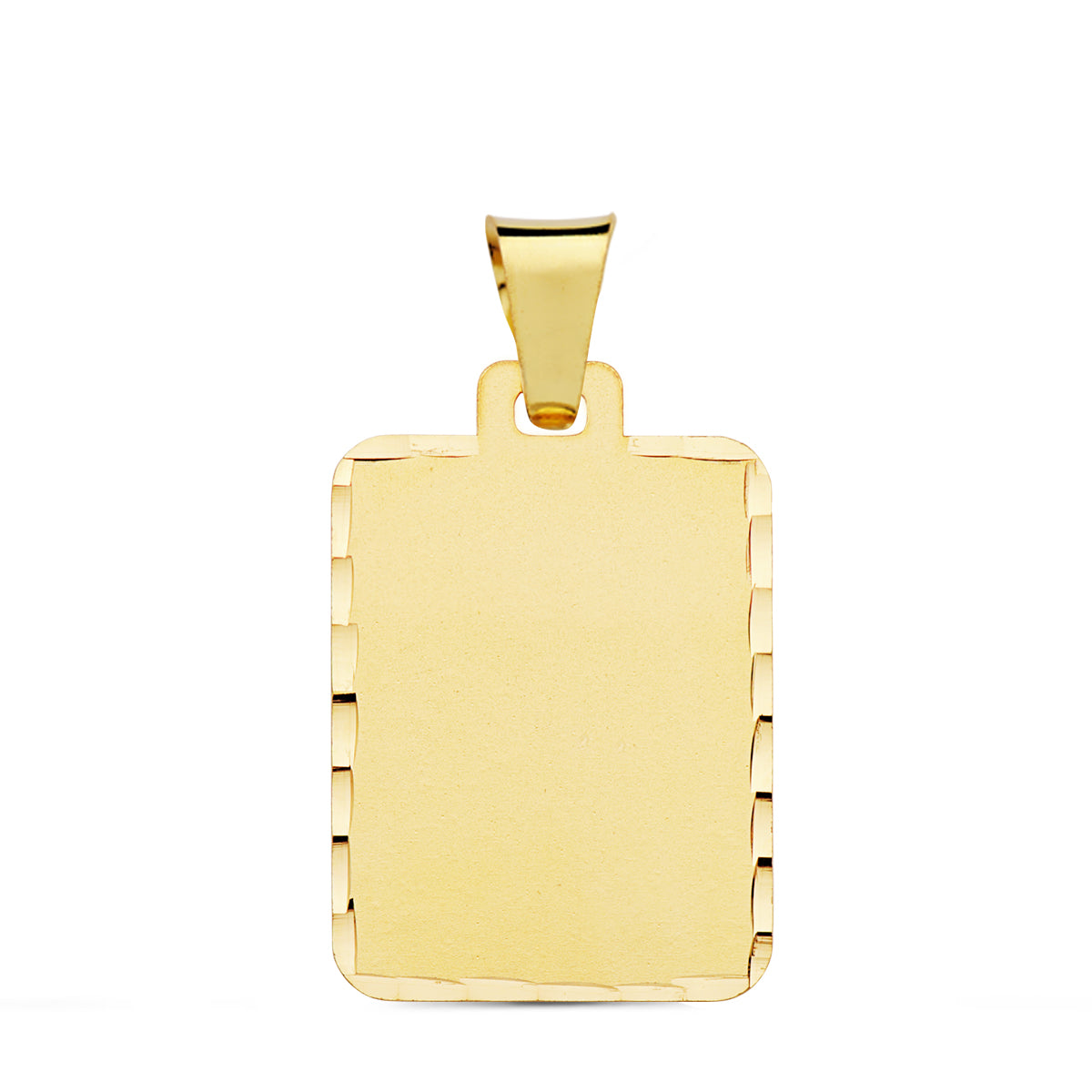 18K PLACA CHAPA ORO AMARILLO MATE TALLADA 24X19 MM