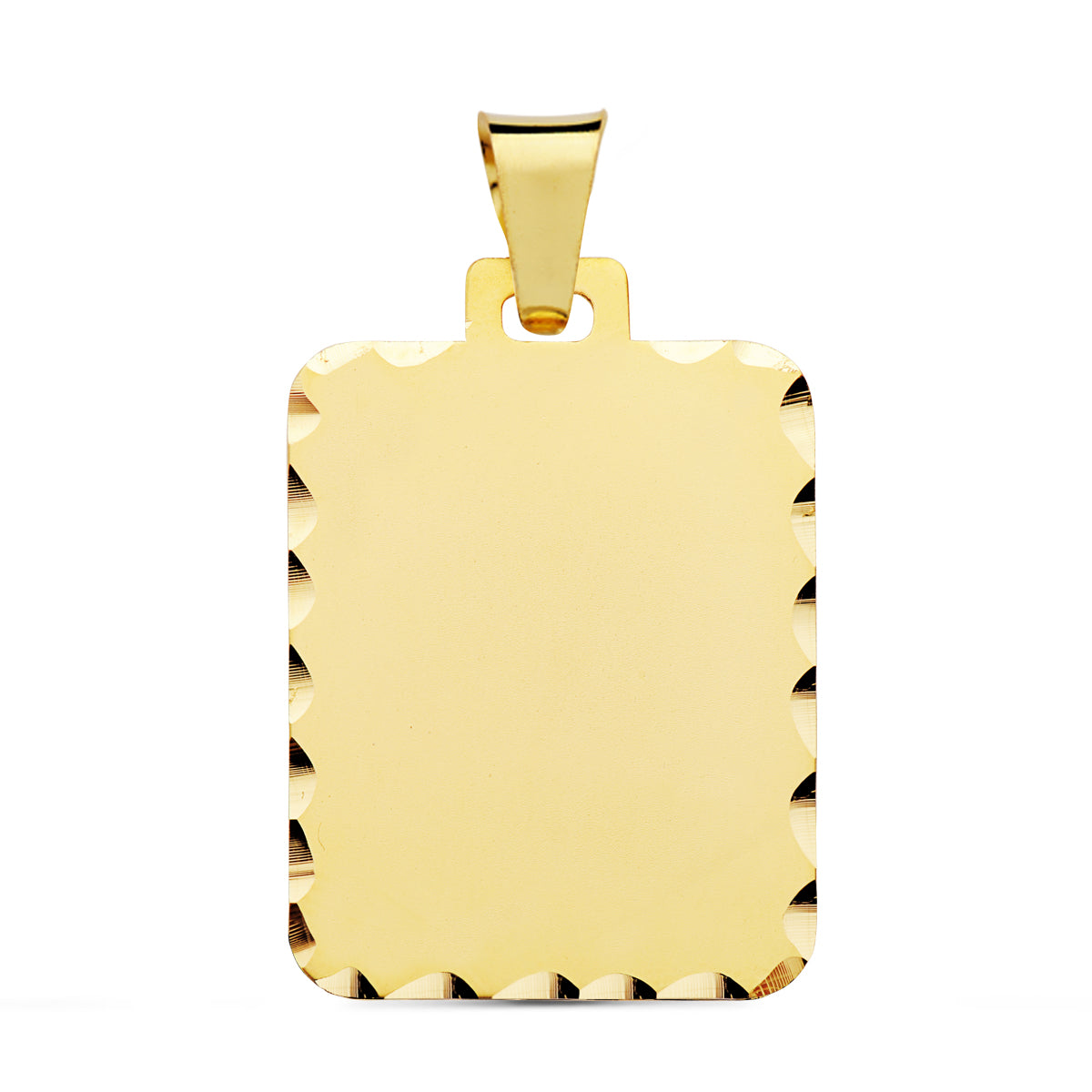 18K PLACA CHAPA ORO AMARILLO MATE TALLADA 28X20 MM