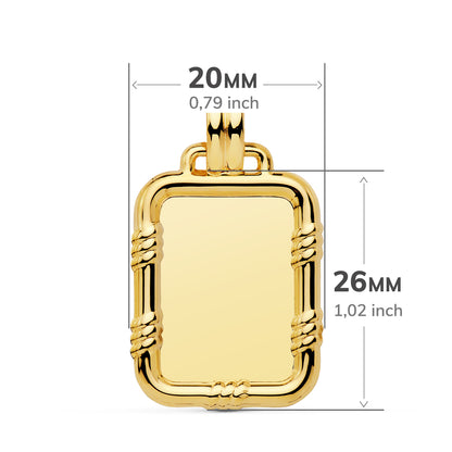 9K CHAPA LABRADA 30 X 22 MM 2.60 1.55 GRS