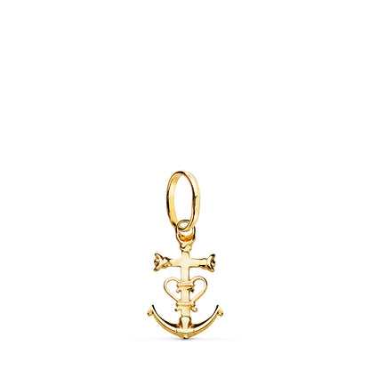 18K COLGANTE CRUZ DE LA CAMARGA ORO AMARILLO. 16 X 10 MM