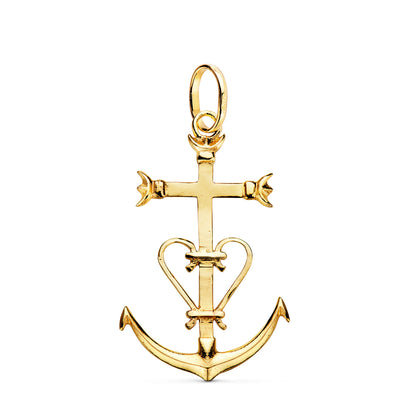 18K COLGANTE CRUZ DE LA CAMARGA ORO AMARILLO. 32 X 20 MM