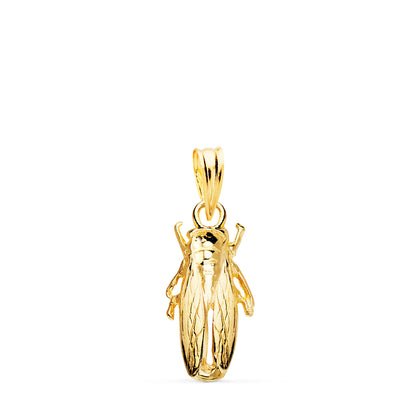 18K COLGANTE ORO AMARILLO CIGARRA DE LA CAMARGA. 19 X 9 MM