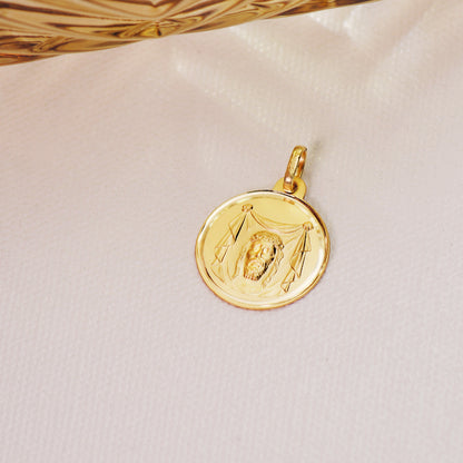 18K MEDALLA ORO AMARILLO SANTA FAZ BISEL 18 MM