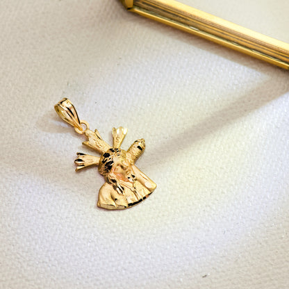18K COLGANTE CRISTO DEL GRAN PODER ORO AMARILLO SILUETA 20X15 MM