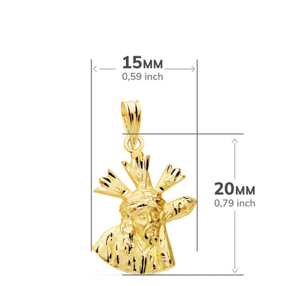 18K COLGANTE CRISTO DEL GRAN PODER ORO AMARILLO SILUETA 20X15 MM
