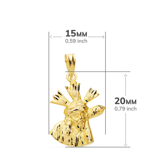 18K COLGANTE CRISTO DEL GRAN PODER ORO AMARILLO SILUETA 20X15 MM