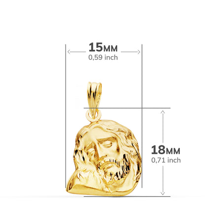 18K COLGANTE ORO AMARILLO CABEZA DE CRISTO 18X15 MM