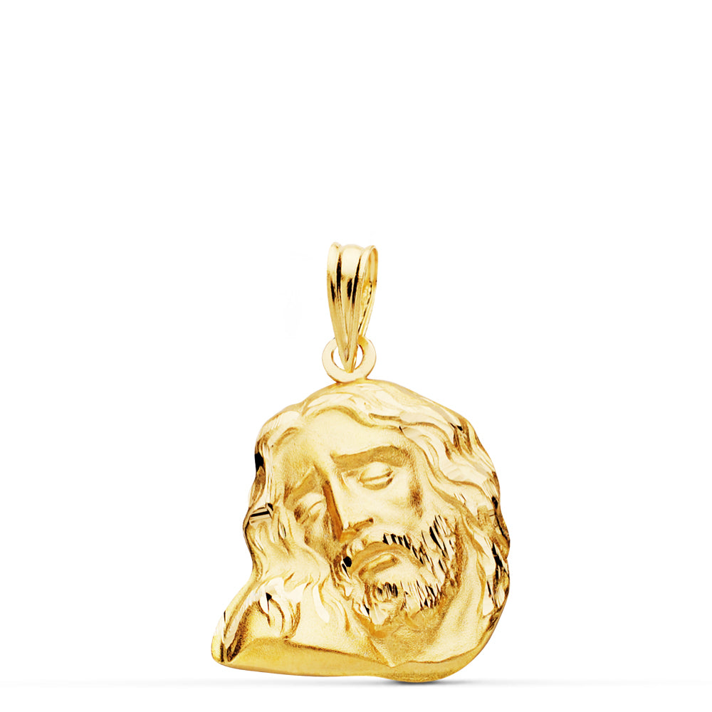 18K COLGANTE ORO AMARILLO CABEZA DE CRISTO 20X16 MM