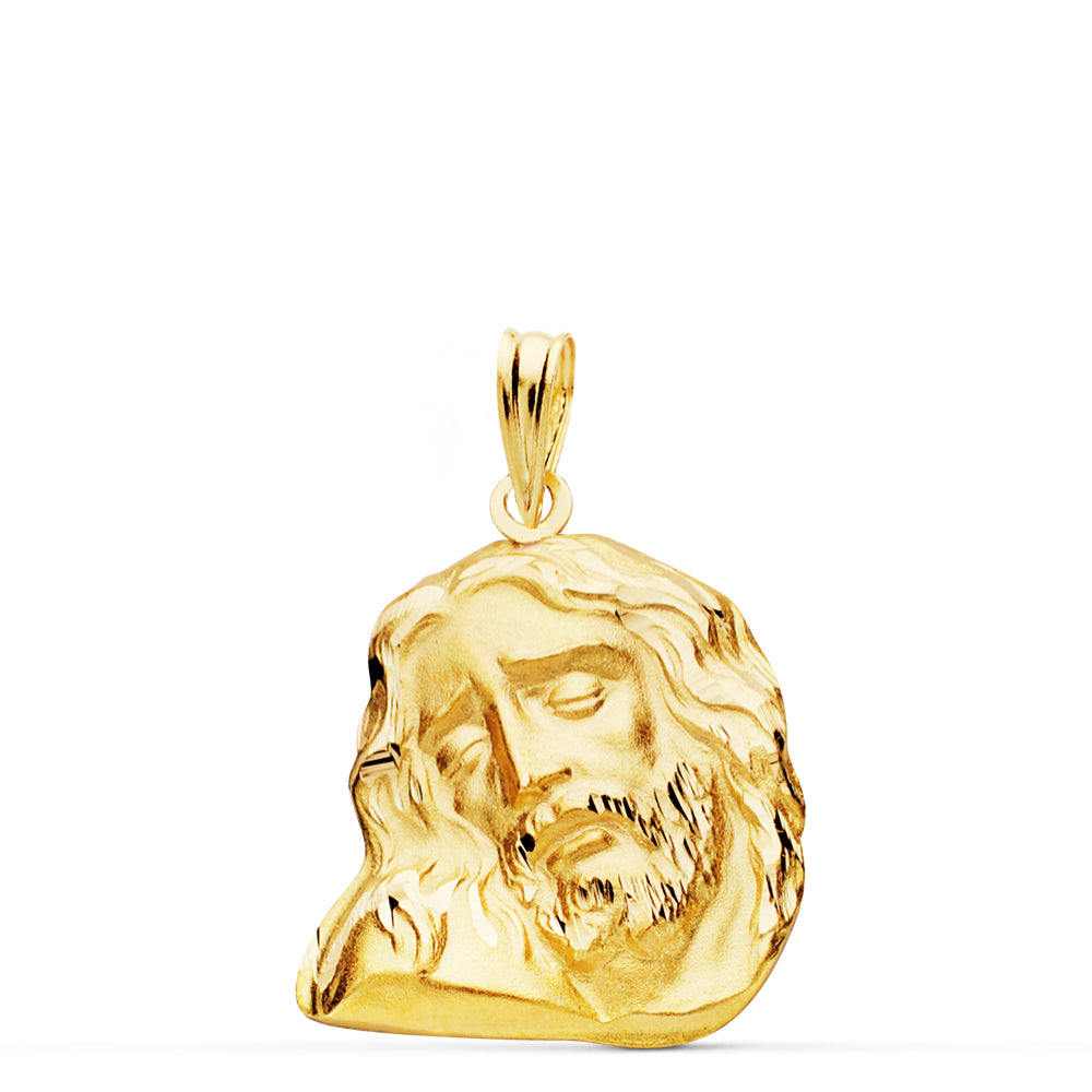 18K COLGANTE ORO AMARILLO CABEZA DE CRISTO 23X19 MM