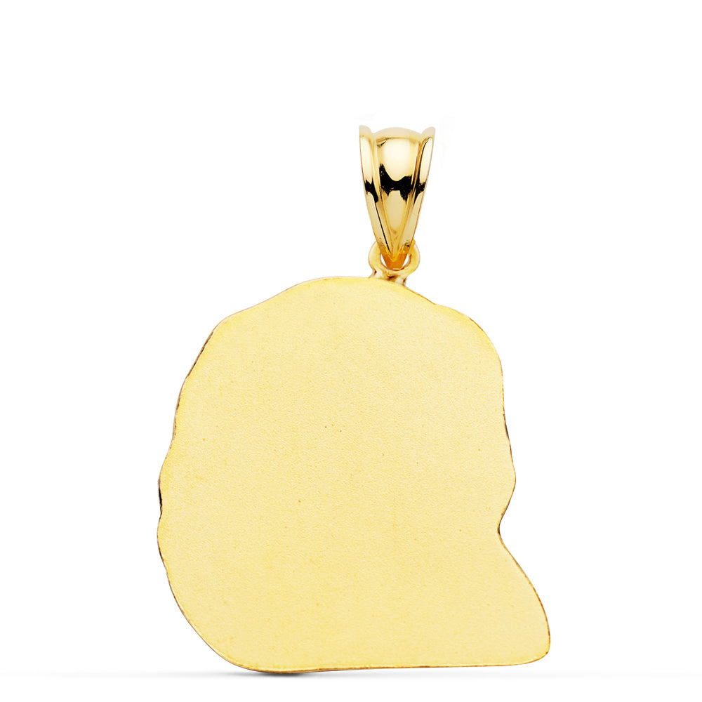 18K COLGANTE ORO AMARILLO CABEZA DE CRISTO 26X21 MM