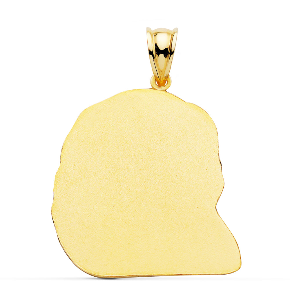 18K COLGANTE ORO AMARILLO CABEZA DE CRISTO 30X25 MM