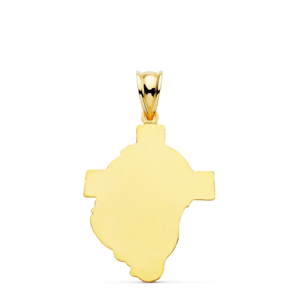 18K COLGANTE ORO AMARILLO CABEZA DE CRISTO CON CRUZ. 26X18 MM 2.40 GRS