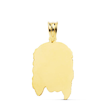 18K COLGANTE COLGANTE ORO AMARILLO CABEZA DE CRISTO 26X16 MM