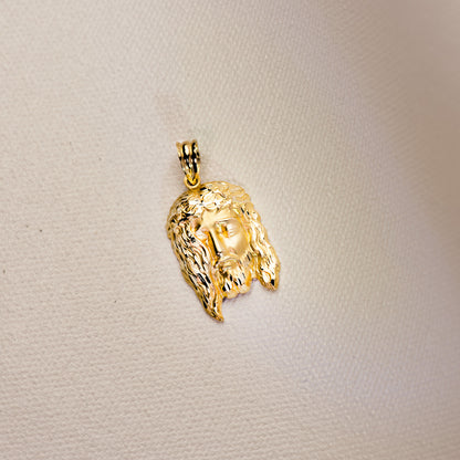 18K COLGANTE COLGANTE ORO AMARILLO CABEZA DE CRISTO 26X16 MM