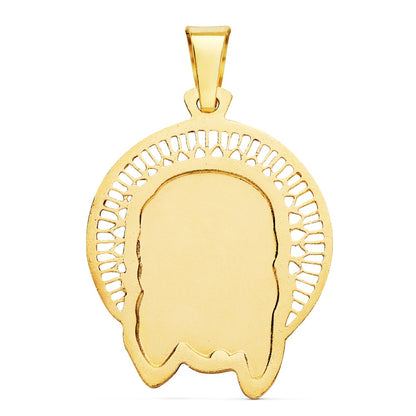 18K COLGANTE COLGANTE ORO AMARILLO CABEZA DE CRISTO ORLA 29X25 MM