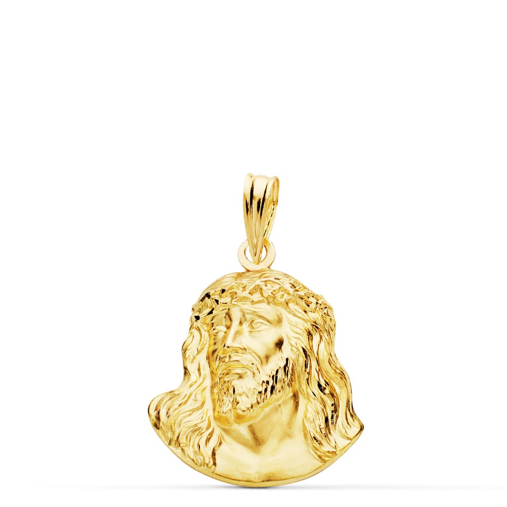 18K COLGANTE ORO AMARILLO CABEZA DE CRISTO DE MURILLO 20X16 MM