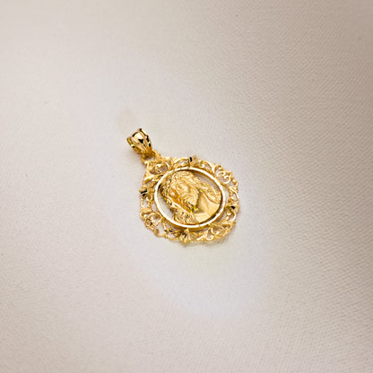 18K COLGANTE CRISTO ORO AMARILLO ESTAMPADO CERCO. 32X29 MM