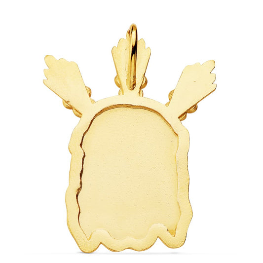 18K COLGANTE COLGANTE ORO AMARILLO CABEZA DE CRISTO POTENCIAS 39X28 MM